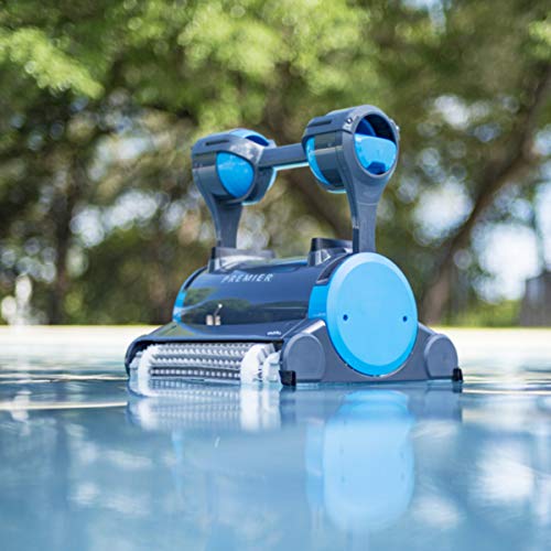 Dolphin Premier Robotic Pool Cleaner with Powerful Dual Scrubbing Brushes and Multiple Filter Options, Ideal for In-ground Swimming Pools up to 50 Feet.