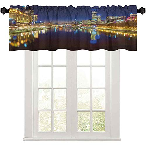 Window valances, Looking Down The Yarra River on a Beautiful Night in Melbourne Water Reflection, 42