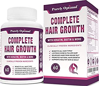 Premium Hair Growth for Women & Men - Hair Growth Vitamins w/ Biotin & Keratin - Prevents Hair Loss & Thinning, Supports Thicker Healthier Hair Growth - Supplement for All Hair Types, 60 Capsules