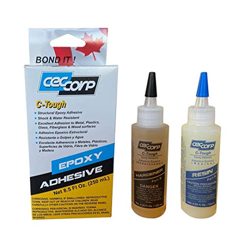 Epoxy Adhesive C-Tough by CECCORP is a 8.5 oz Two Part high Performance Extremely Tough/Flexible epoxy Glue Provides Superb Adhesion to substrates Such as Metals,Glass,Fiberglass,Masonry,Wood,Stones