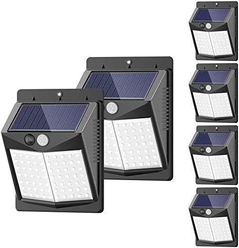 Solar Lights Outdoor, [6 Pack/3 Modes/50LED] SEZAC Motion Sensor Security Lights Solar Security Lights IP 65 Wireless Waterproof Outdoor Lights for Garden Patio Yard Deck Garage Fence Pool