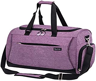 Kuston Sports Gym Bag with Shoes Compartment &Wet Pocket Gym Duffel Bag Overnight Bag for Men and Women