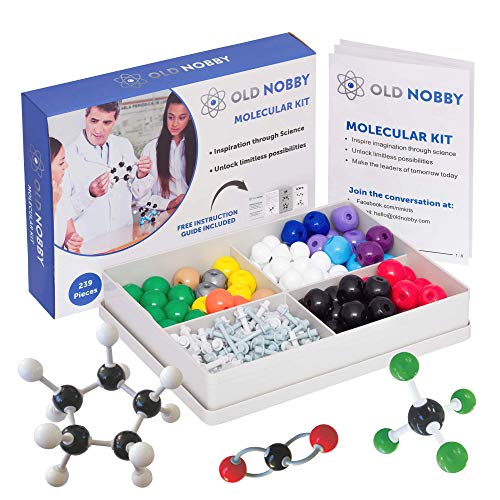 Organic Chemistry Model Kit (239 Pieces) - Molecular Model Student or Teacher Pack with Atoms, Bonds and Instructional Guide