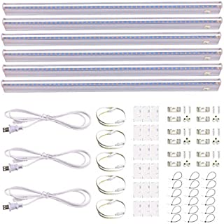 [6-Pack] LED Grow Light Strips for Plants 2FT, 60W (6 x 10W) t5 High Output Integrated Fixture Extendable 24 Inches Grow Lights for Greenhouse, Plant Grow Shelf, Easy Installation