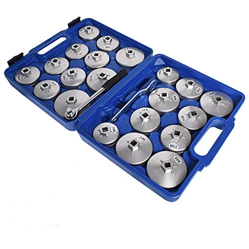 23Pcs Cup Type Aluminium Oil Filter Wrench Removal Socket Remover Tool Kit Set for Removing The Oil Filter