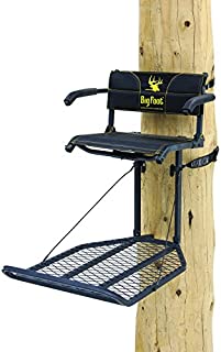 Rivers Edge RE556, Big Foot TearTuff XL Lounger, Lever-Action Hang-On Tree Stand with TearTuff Flip-up Mesh Seat, Oversized 37.5 x 24 Platform, Arm/Foot/Back Rests, Black