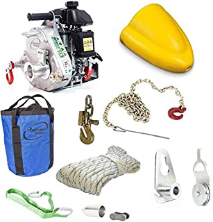 Portable Winch PCW5000 Gas-Powered Capstan Pulling Winch with PCA-1290-K Skidding Cone Kit for ATVs (Bundle, 2 Items)