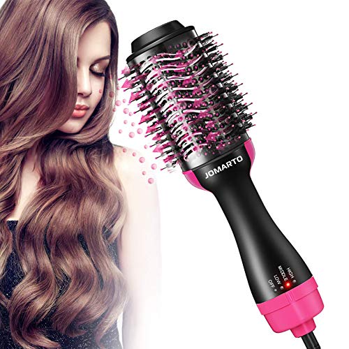 Blow Dryer Brush, JOMARTO Hot Air Brush Hair Dryer Styler One Step & Volumizer 4 in 1 Brush Blow Dryer Styler for Rotating Straightening, Curling, Salon Negative Ion Ceramic hair dryer brush