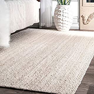 nuLOOM Rigo Hand Woven Jute Area Rug, 5' x 8', Off-white