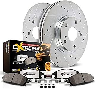 Power Stop K6271-36 Rear Z36 Truck & Tow Brake Kit, Carbon Fiber Ceramic Brake Pads and Drilled/Slotted Brake Rotors