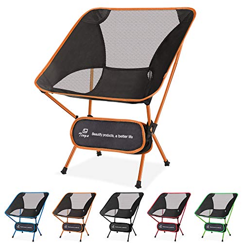 Tinya Ultralight Backpacking Camping Chair: Adults Backpacker Heavy Duty 230lb Capacity Packable Collapsible Portable Lightweight Compact Folding Beach Outdoor Picnic Travel Hiking