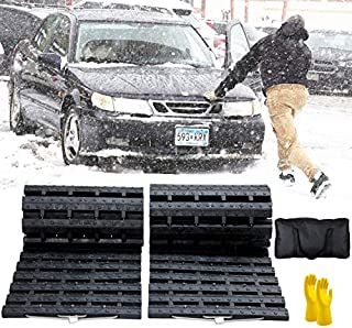 JOJOMARK Tire Traction Mat, Recovery Track Portable Emergency Devices for Snow, Ice, Mud, and Sand Used to Cars, Trucks, Van or Fleet Vehicle (2pcs39in)