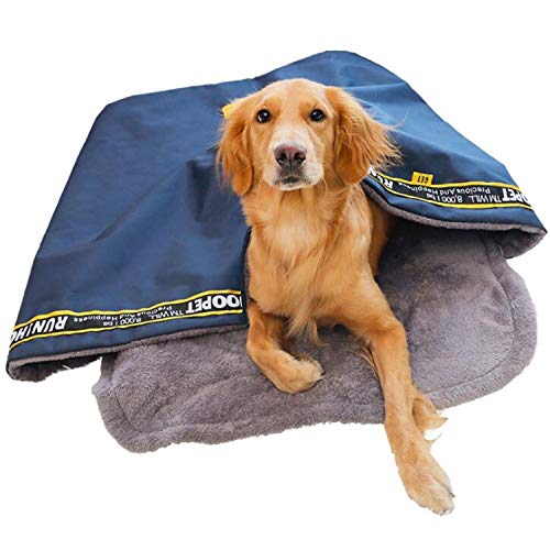 U/K Pet Sleeping Bag Pet Nest Cave Plush Dog House Bed Foldable Winter Soft Warm Dog Cat Bed Mat Pillow Cushion Cushion for Small Medium Size and Big Cats Dogs (Size : X-Large)