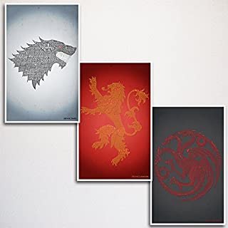 Game of Thrones Word Art Print Three Set 11x17