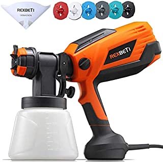 REXBETI 700 Watt High Power Paint Sprayer, 1000ml/min Hvlp Home Electric Spray Gun with 1000ml Container, Easy Spraying and Cleaning, 6 Nozzle Sizes (1 Nozzle has Already Been Installed on The Gun)