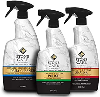 Stone Care International Granite Stone Sealer Cleaner and Polish - for Granite Marble Soapstone Quartz Quartzite Slate Limestone Corian Laminate Tile Countertop