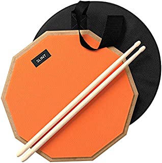 Practice Pad & Drum Sticks Bundle - Drum Pad Double Sided with Drumsticks and Drum Bag for Four Inch Snare Drum With Two Different Surfaces for Drum Practice - Silent Drum Double Sided Practice Pad