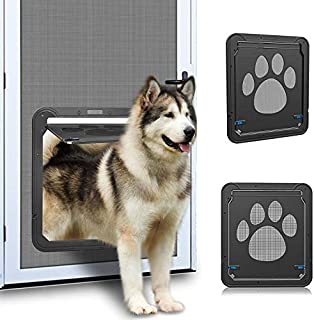 OWNPETS Dog Screen Door, Inside Door 12x14x0.4 inch, Lockable Pet Screen Door with Magnetic Self Closing Function, Screen Door for Dogs &Cats