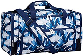 Wildkin Kids Weekender Duffel Bag for Boys and Girls, Carry-On Size and Perfect for Weekend or Overnight Travel, 600-Denier Polyester Fabric Duffel Bags Measures 22 x 12 x 12 Inches (Sharks)