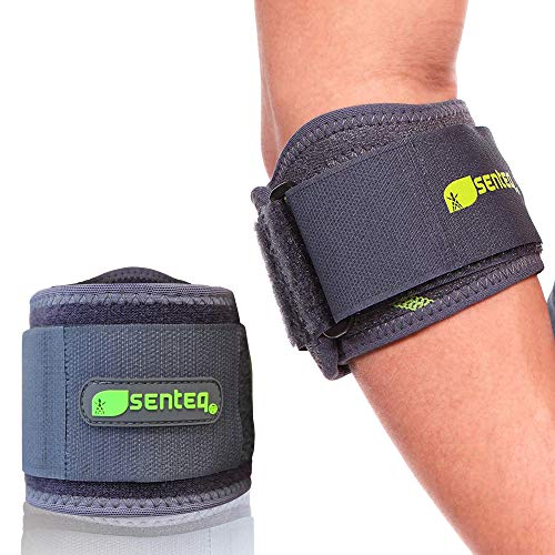 SENTEQ Tennis Elbow Brace Support Strap for Tendonitis and Forearm Pain Relief Band Compression Arm Sleeves Strap