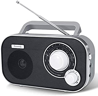 DreamSky Portable AM FM Radio with Great Reception, Battery Operated Radio AC Outlet Powered Radios with Headphone Jack, Handheld Transistor Radios Small Gifts for Seniors Emergency, Indoor Outdoor