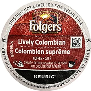 Folgers Single Serve Coffee - Lively Colombian - 80 K-Cups (Single Serve Portion Packs designed for use with Keurig Brewers) - Packaging May Vary