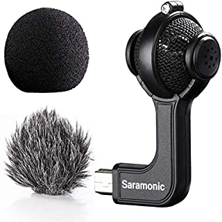 Saramonic G-Mic Stereo Ball Gopro Microphone with Foam & Furry Windscreens Compatible with GoPro HERO3, HERO3+ and HERO4