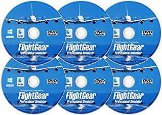 FlightGear Realistic Flight Simulator 2020 Plane & Helicopter Sim | Premium DELUXE Edition Flight Gear Incl 600+ Aircraft | DVD CD Discs for Microsoft Windows 10 8 7 Vista PC & Mac OS X