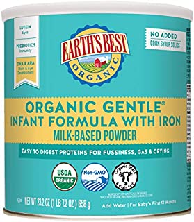 Earth's Best Organic Gentle Infant Powder Formula with Iron, Easy To Digest Proteins, 23.2 oz