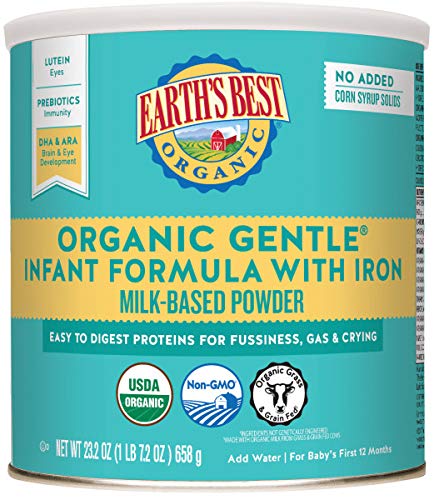 Earth's Best Organic Gentle Infant Powder Formula with Iron, Easy To Digest Proteins, 23.2 oz