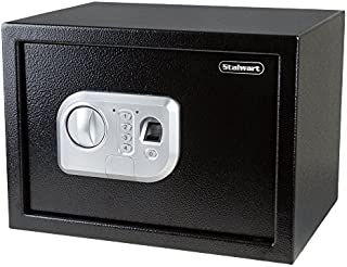 Stalwart Electronic Safe with Fingerprint Lock for Business or Home Key or Biometric Entry Digital Wall or Floor Mount for Jewelry, Cash, and More