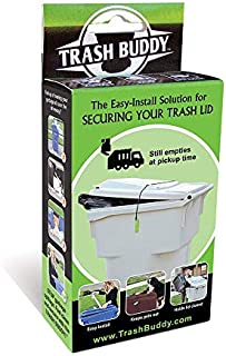 Trash Buddy - Dog Proof Trash Can Lock - The Easy-Install Solution for Securing Your Outdoor Garbage Can Lid - Still EMP