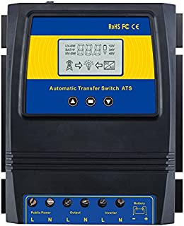 MOES Dual Power Controller 50A 5500 Watt Automatic Transfer Switch for Off Grid Solar Wind System ATS DC 12V 24V 48V AC 110V 220V.