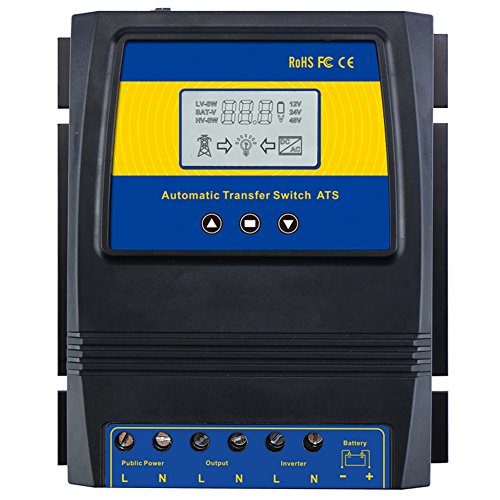 MOES Dual Power Controller 50A 5500 Watt Automatic Transfer Switch for Off Grid Solar Wind System ATS DC 12V 24V 48V AC 110V 220V.