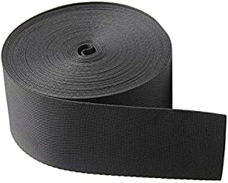 Golden Pearl Black 2 Inch Wide 10 Yards Nylon Heavy Duty Webbing StrapPolypropylene Heavy Straps for Bags, Hammocks, Outdoor Climbing and DIY Making Luggage Strap, Pet Collar, Backpack Repairing