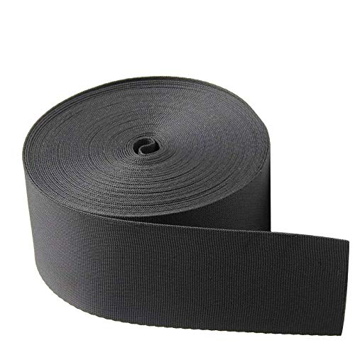 Golden Pearl Black 2 Inch Wide 10 Yards Nylon Heavy Duty Webbing StrapPolypropylene Heavy Straps for Bags, Hammocks, Outdoor Climbing and DIY Making Luggage Strap, Pet Collar, Backpack Repairing