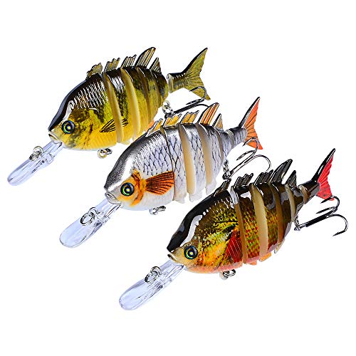 Fishing Lures Bass Swimbaits Lure Crankbaits Artificial Bait Multi Jointed Lifelike Hard Baits Talipia Panfish Bluegill Sun Fish Tackle Kits 3 pcs/Set