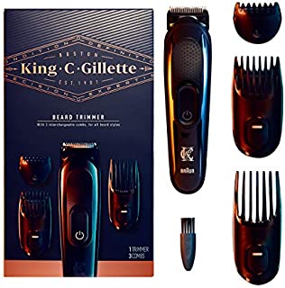 King C. Gillette Cordless Mens Beard Trimmer Kit with 3 Interchangeable Combs