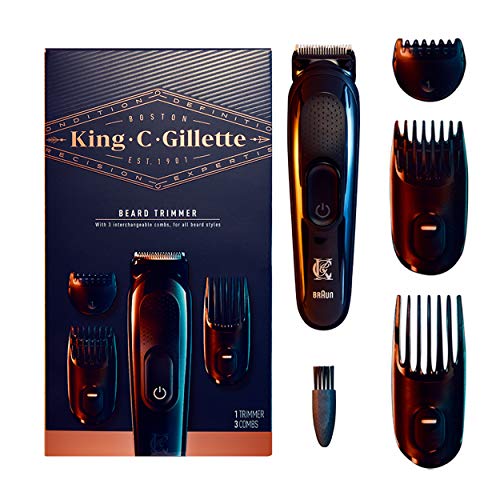 King C. Gillette Cordless Mens Beard Trimmer Kit with 3 Interchangeable Combs