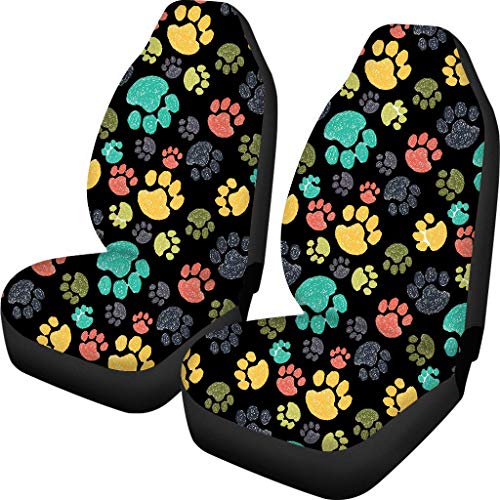 PZZ Dog Kitten Paws Car Seat Covers Thick Adjustable Front Seat Peotector Cover Case Full Coverage Set of 2 Universal Size Fits for Cars, Trucks & SUVs