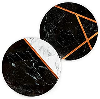 LotFancy 2PCS Ceramic Trivets for Hot Pots and Pans, Heat Resistant, 7.87 in Diameter, Round Trivet Mats for Kitchen Countertop Table, Non-slip with Cork Base, Marble Pattern