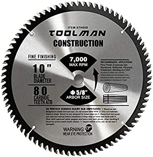 Toolman Premium Multifunctional Carbide-Tipped Circular Saw Blade Universal Fit 10