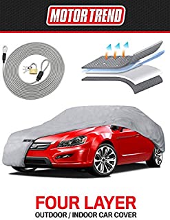 Motor Trend 4-Layer 4-Season Car Cover Waterproof All Weather for Heavy Duty Use for Sedan Coupes Up to 210