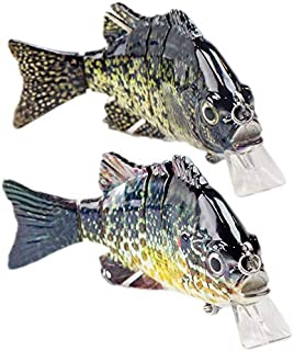 Sunrise Angler 4 Inch Bluegill Swimbait | 2 Pack | Sinking Hard Lure, Crankbait, Topwater Swimbait, Wakebait, Glidebait for Freshwater Fishing with 3D Eyes, Lifelike Skin and Swim