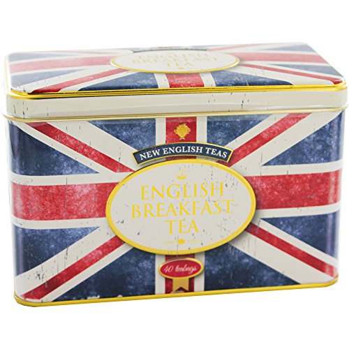 New English Teas Union Jack Tea Tin with 40 English Breakfast Teabags