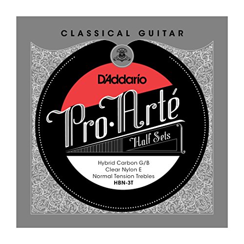 D'Addario HBN-3T Pro-Arte Hybrid Carbon G/B Classical Guitar Half Set, Normal Tension