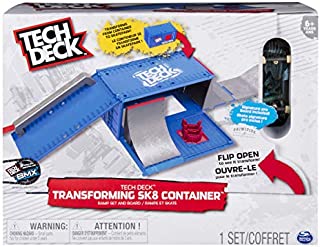 Tech Deck, Transforming SK8 Container Pro Modular Skatepark and Board, for Ages 6 and Up (Edition,Colors May Vary)