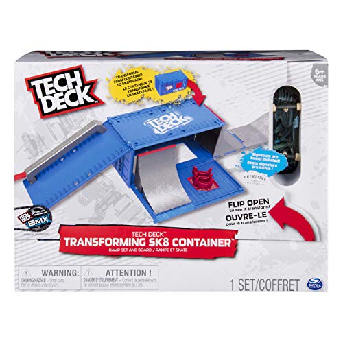 Tech Deck, Transforming SK8 Container Pro Modular Skatepark and Board, for Ages 6 and Up (Edition,Colors May Vary)