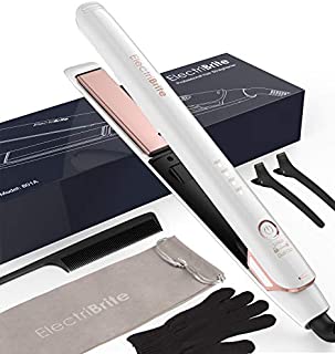 Hair Straightener,Flat Iron 2 in 1 Straightener Curler with 3D Floating Plates Ceramic Tourmaline Ionic Curling Iron with 4 Adjustable Temperature Suitable for All Hair Types,Instant Heating Up,White