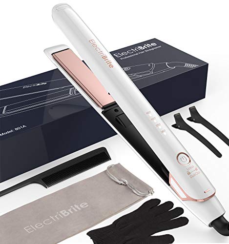 Hair Straightener,Flat Iron 2 in 1 Straightener Curler with 3D Floating Plates Ceramic Tourmaline Ionic Curling Iron with 4 Adjustable Temperature Suitable for All Hair Types,Instant Heating Up,White